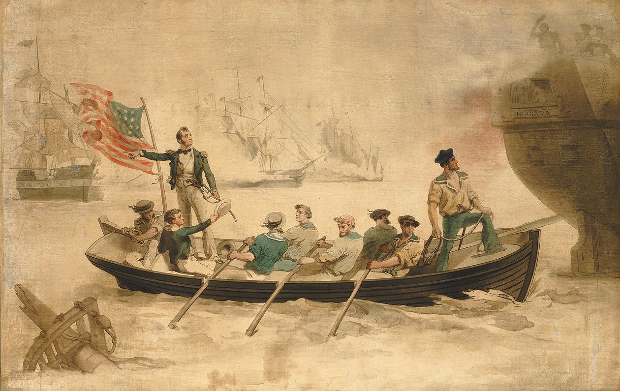 Perry överför sin flagga till Niagara, sent 1800-tal. av Unbekannt