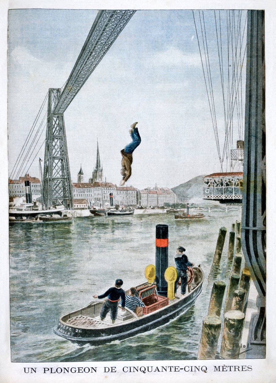 Person störtar 55 meter från Portside, Rouen, 1901 av Unbekannt