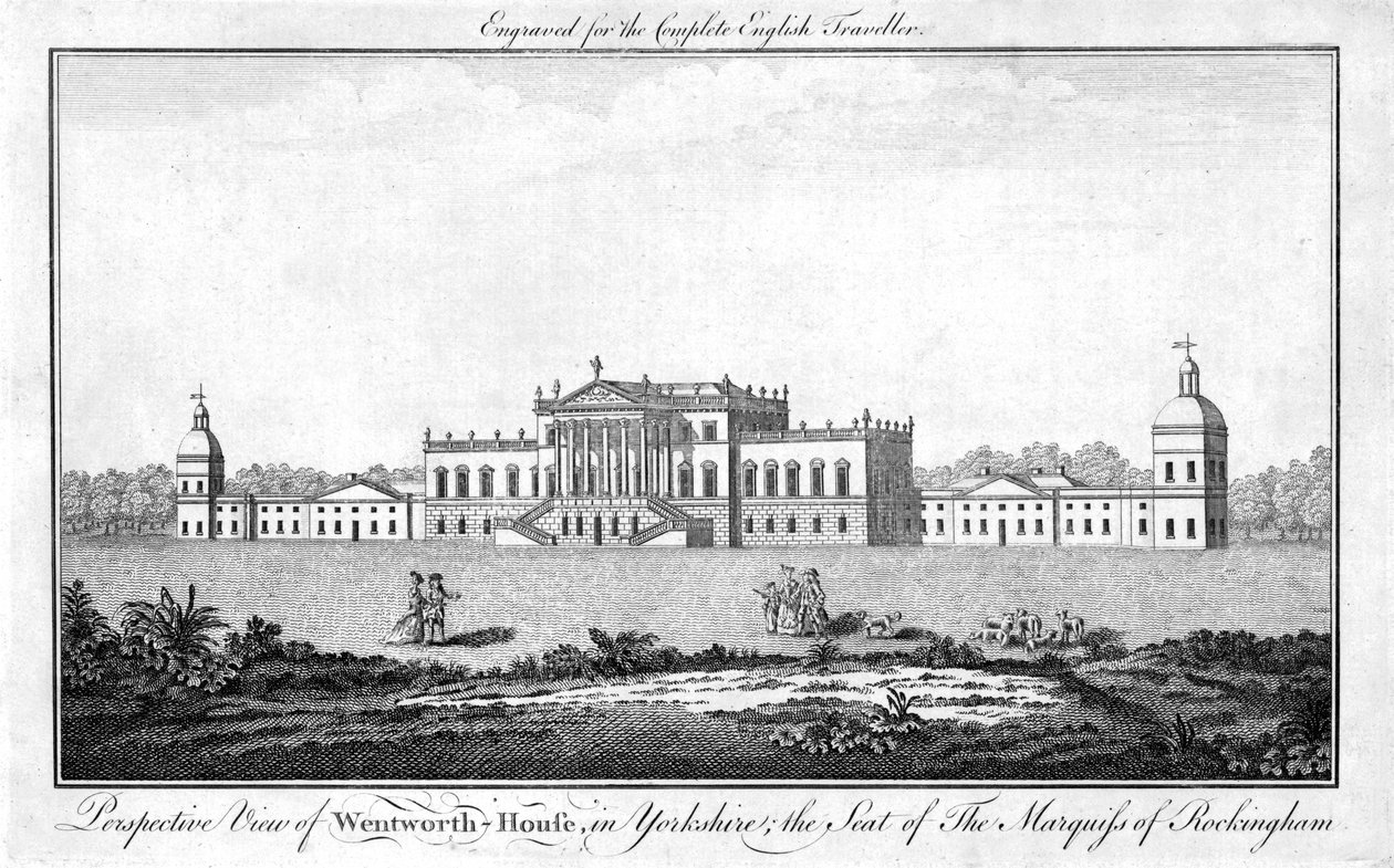 Perspektivvy av Wentworth-House i Yorkshire, säte för Marquess of Rockingham, 1771 av Unbekannt