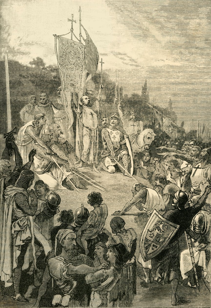Eremiten Peter predikar det första korståget, 1095-1099, 1890. av Unbekannt