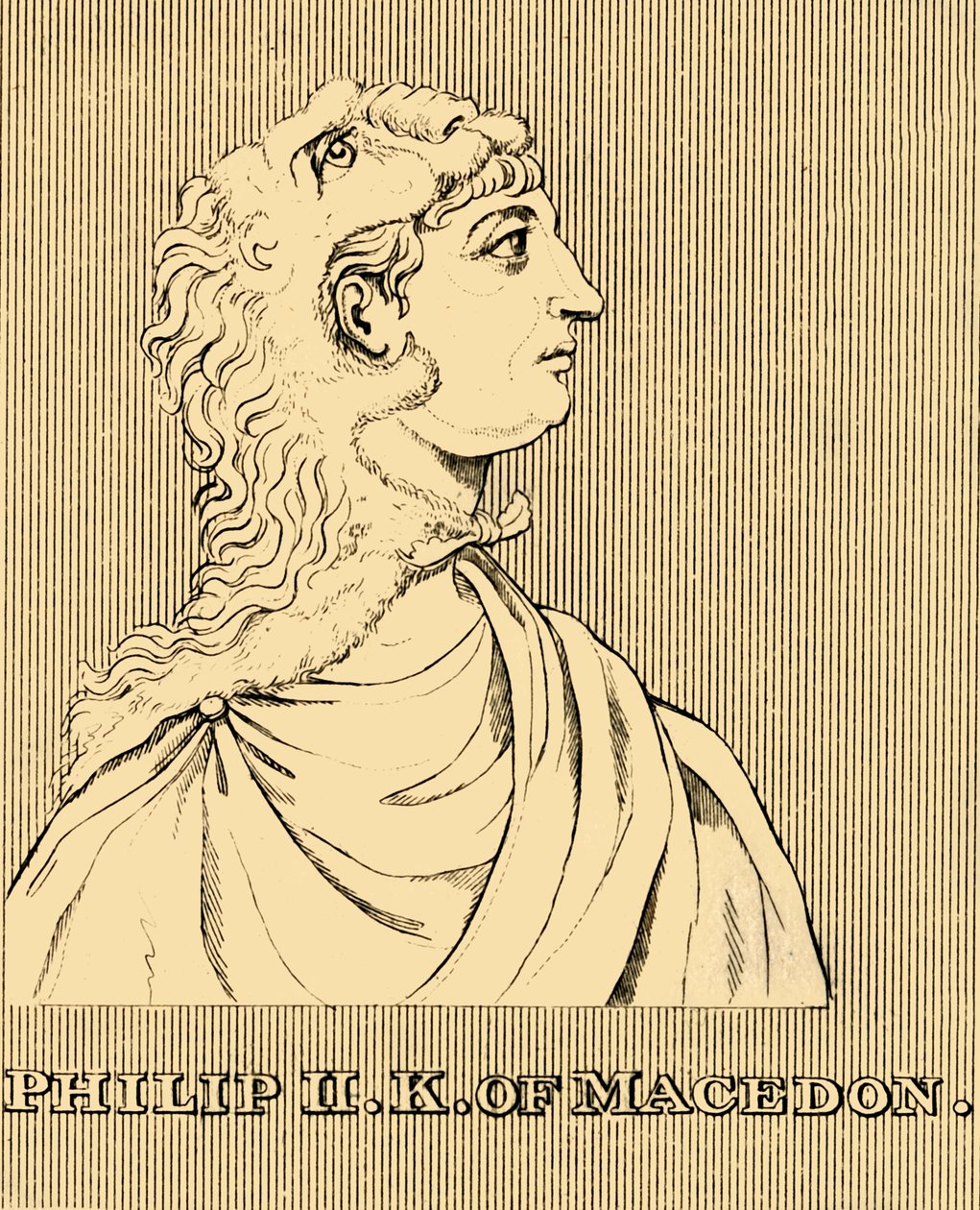 Filip II, kung av Makedonien, 382-336 f.Kr., 1830. av Unbekannt