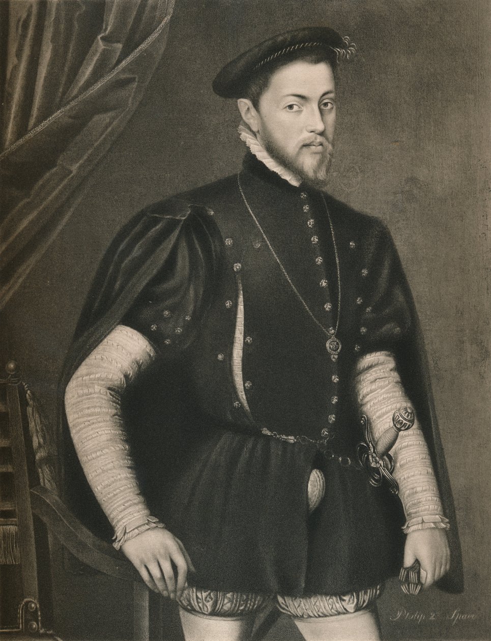 Filip II av Spanien, c1500-talet, 1904 av Unbekannt