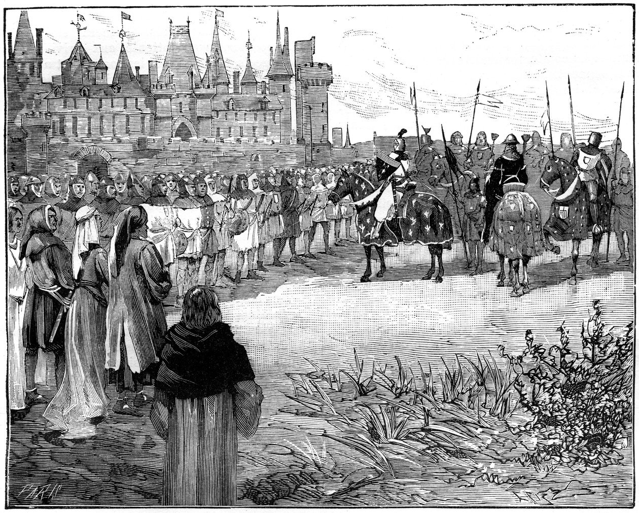 Philip the Fair recenserar fem tusen parisare redo att bära vapen, c1285-1314 1882-1884 av Unbekannt