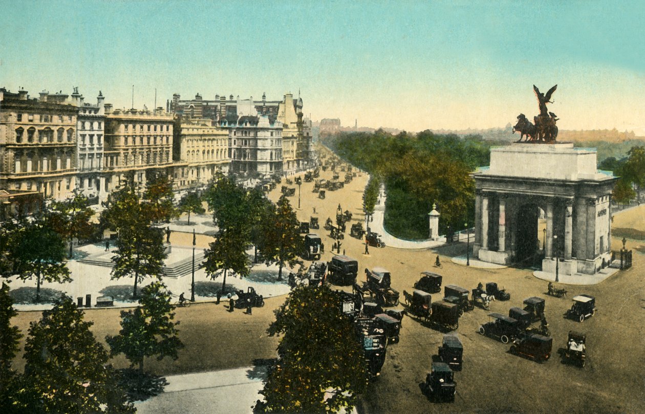 Piccadilly från Hyde Park Corner, London, c1915. av Unbekannt