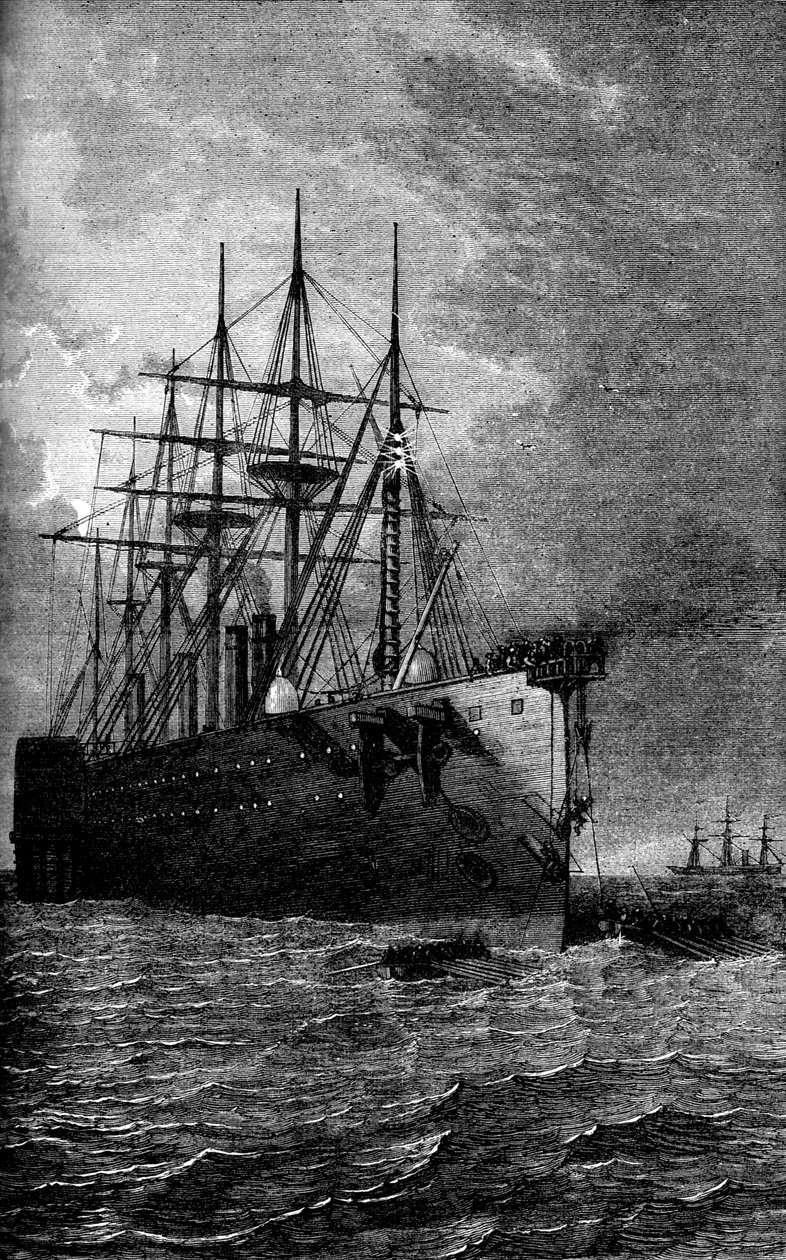 Plockar upp Atlantkabeln, 1866 c1880 av Unbekannt