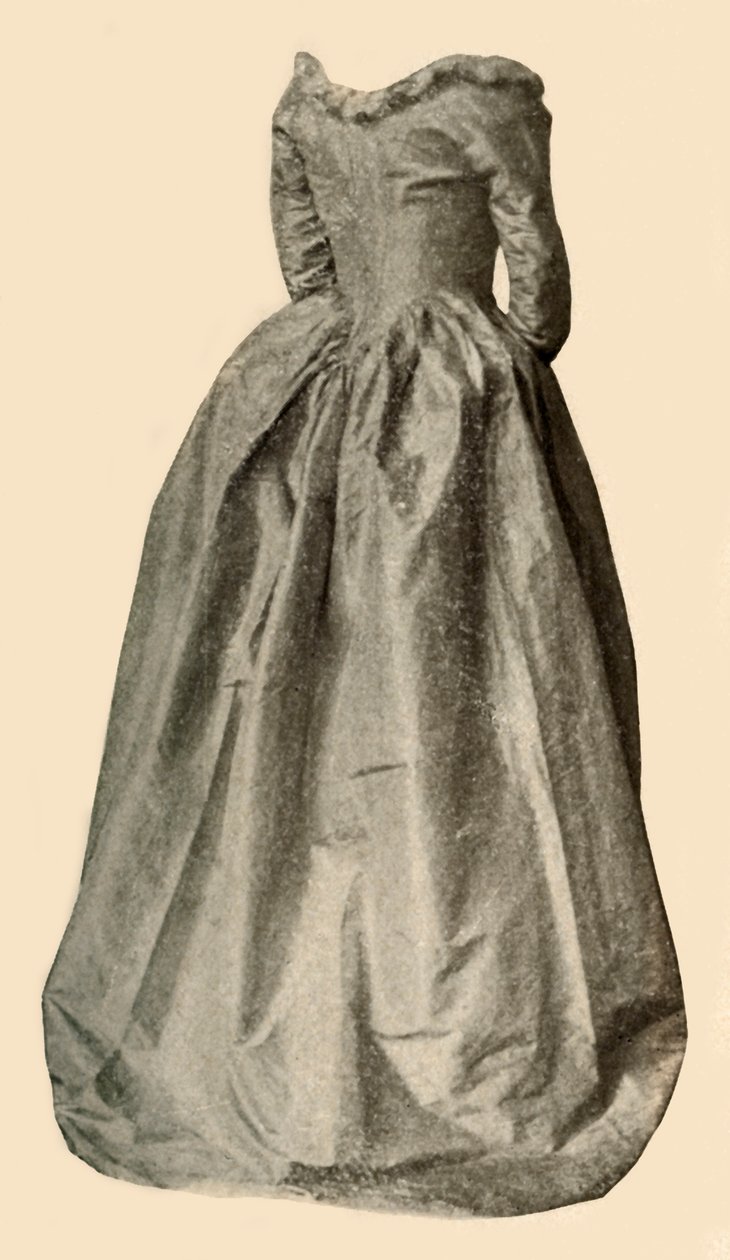 Bild på en blå intressant klänning som bars av Mrs St Clair, c1760, 1937. av Unbekannt