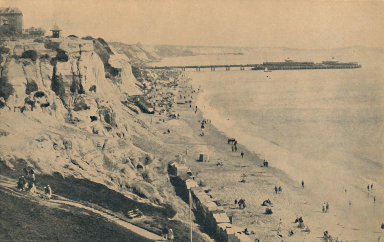 Pier and Sands från Dudley Chine Boscombe Pier på avstånd, 1929 av Unbekannt