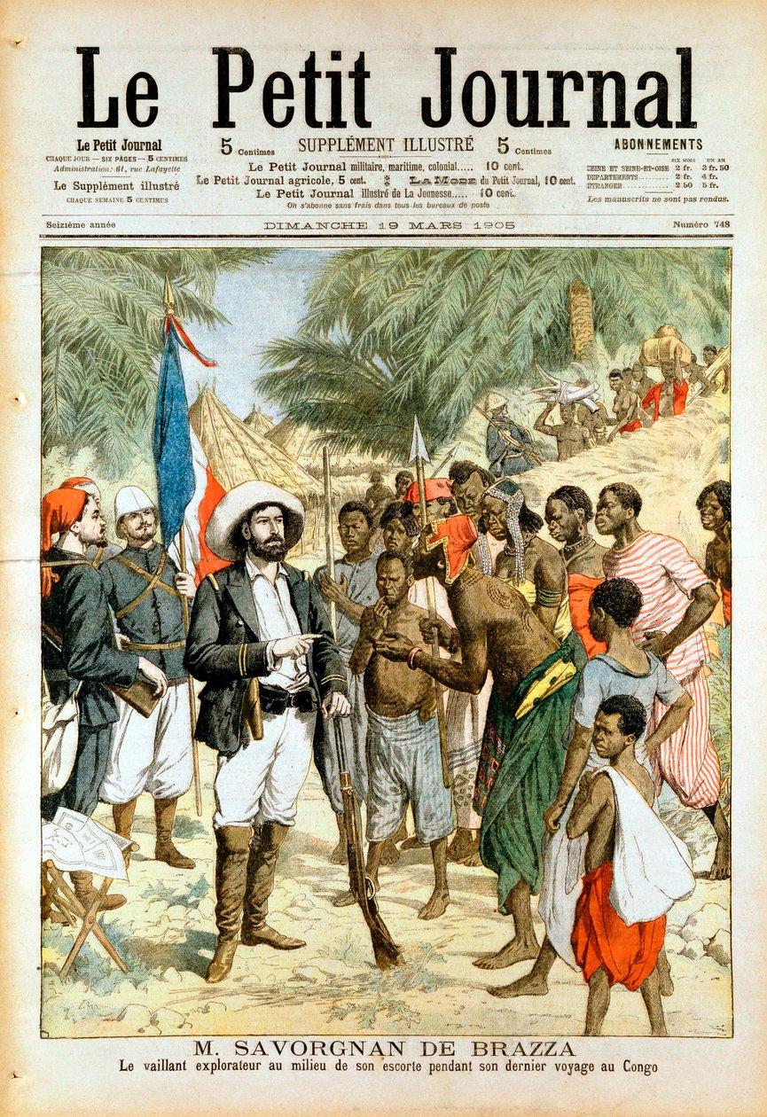 Pierre-Paul-Francois-Camille Savorgnan de Brazza, fransk upptäcktsresande och grundare av Brazzaville, 1905 av Unbekannt