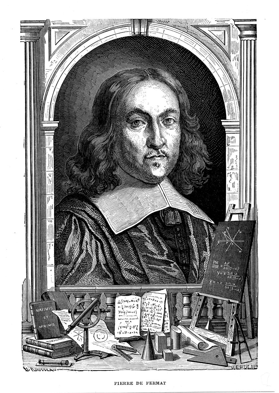 Pierre de Fermat, fransk matematiker från 1600-talet, 1870 av Unbekannt