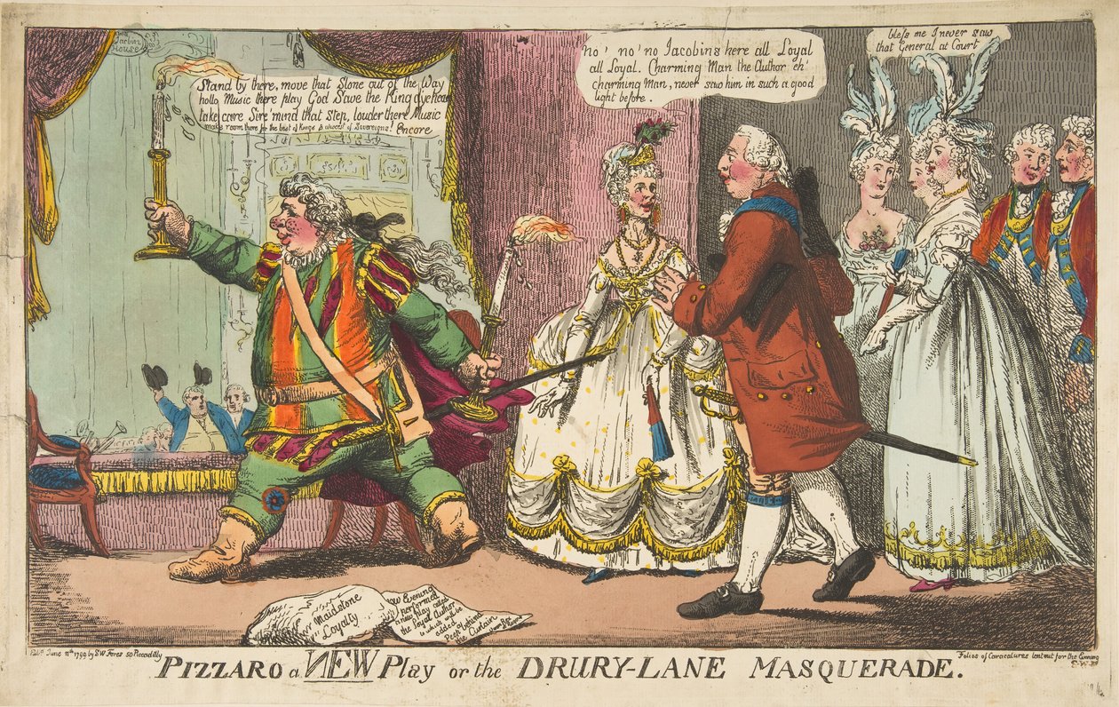 Pizzaro a New Play eller Drury-Lane Masquerade, 11 juni 1799. av Unbekannt