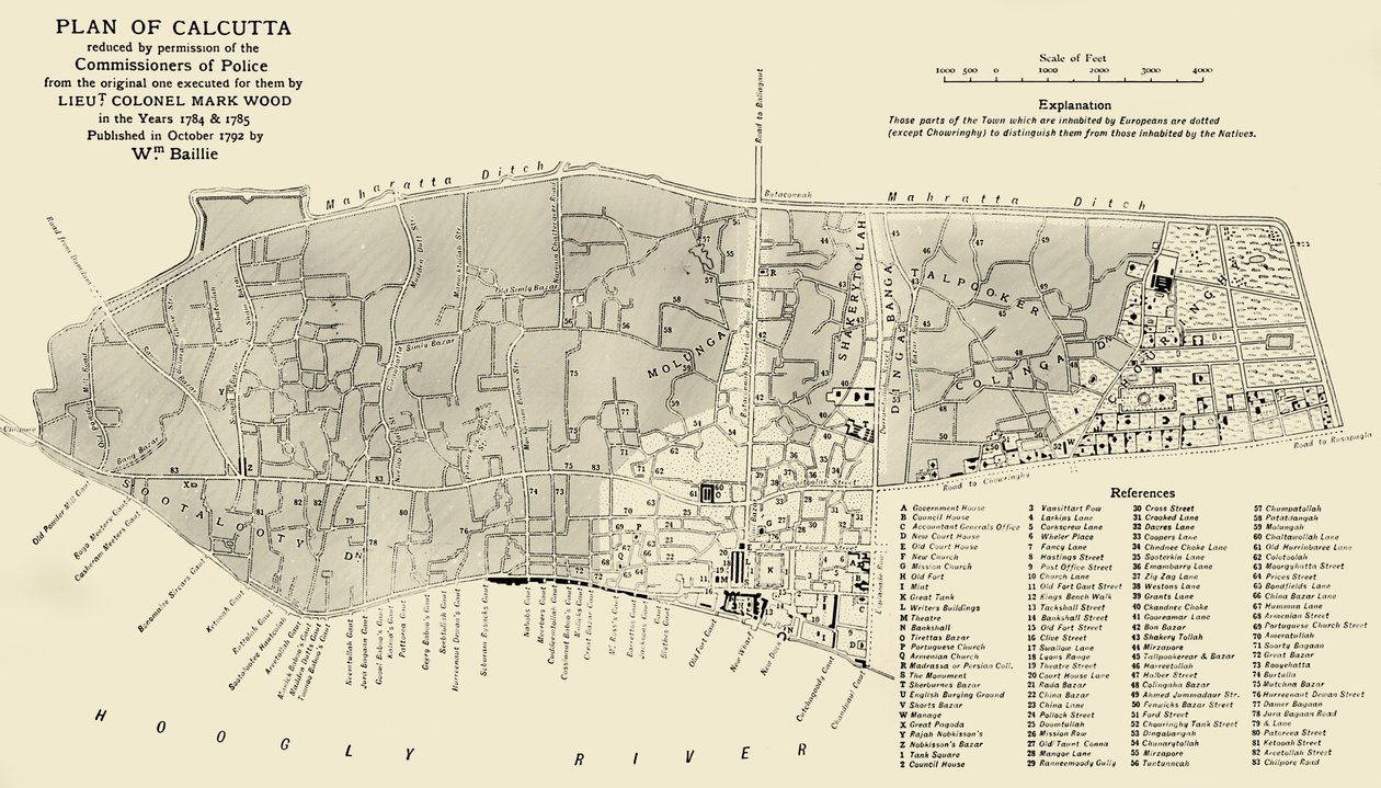 Plan av Calcutta, 1925. av Unbekannt