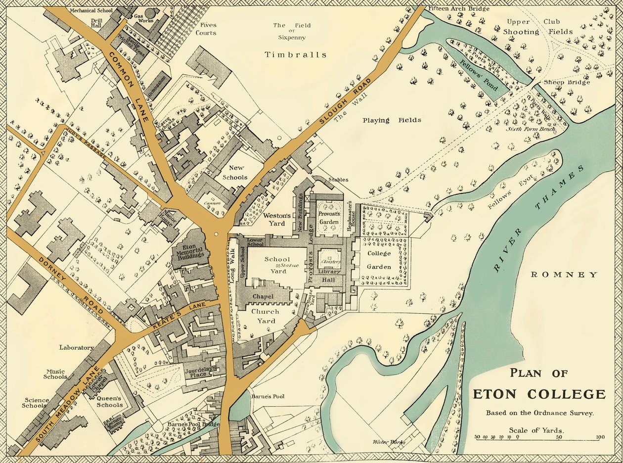 Plan för Eton College, 1911. av Unbekannt