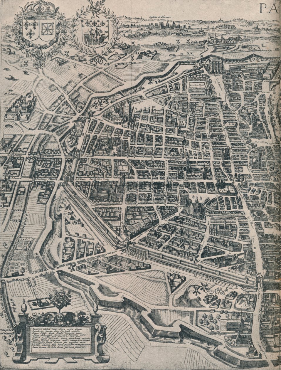 Plan över Paris, c1630 1915 av Unbekannt