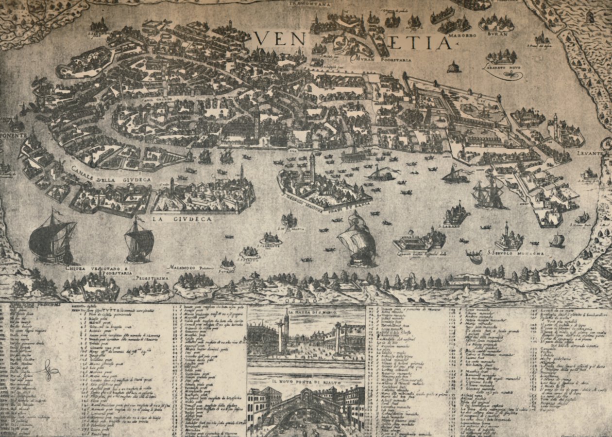 Plan av Venedig, ca. 1590, 1925. av Unbekannt