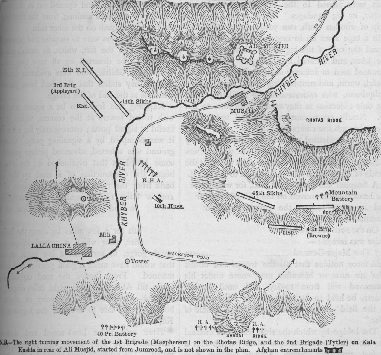 Plan för attacken mot Ali Musjid, 21 november 1878, c1880 av Unbekannt