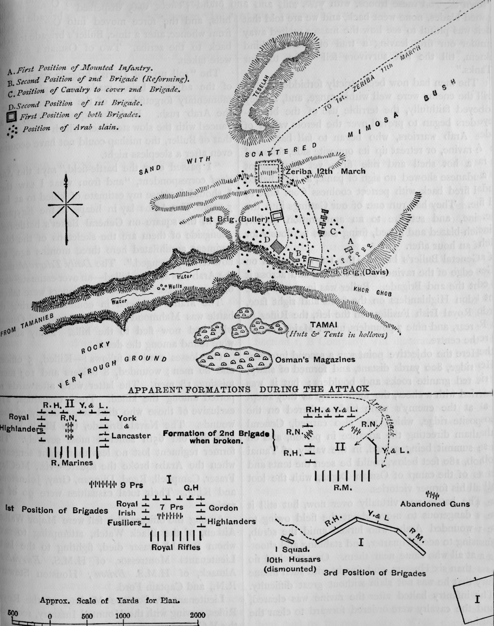 Plan för slaget vid Tamai, 13 mars 1884, c1881-85 av Unbekannt