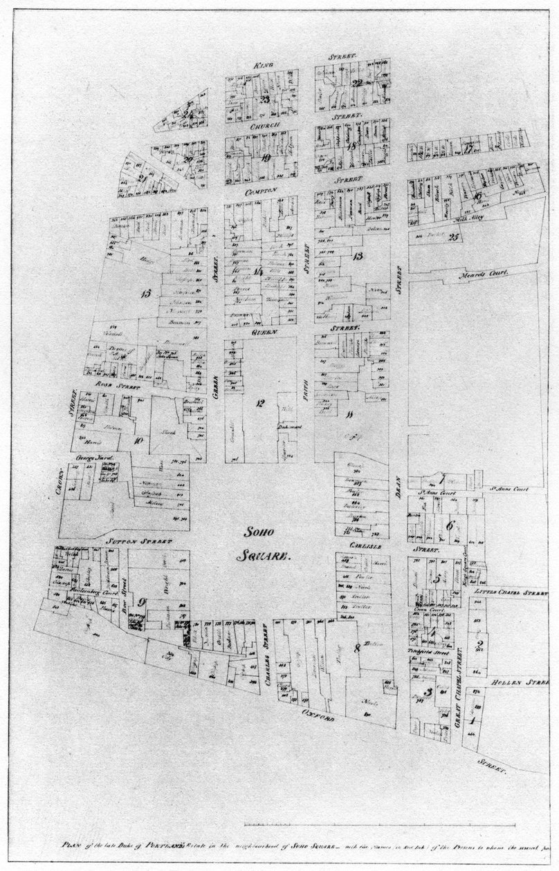 Plan över hertigen av Portlands egendom, Soho Square, London, 1907 av Unbekannt