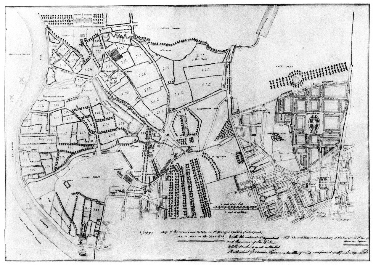 Plan över Grosvenor Estate, 1907 av Unbekannt