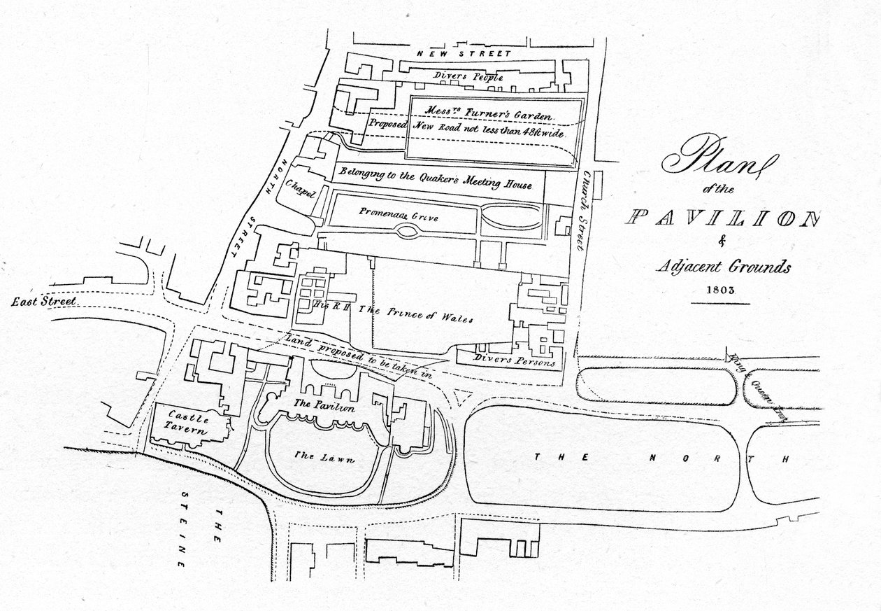 Plan över paviljongen och angränsande tomter - 1803, 1939 av Unbekannt