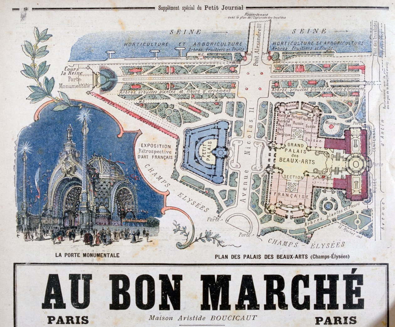 Plan över den monumentala porten och Palace of Fine Arts, 1900 av Unbekannt