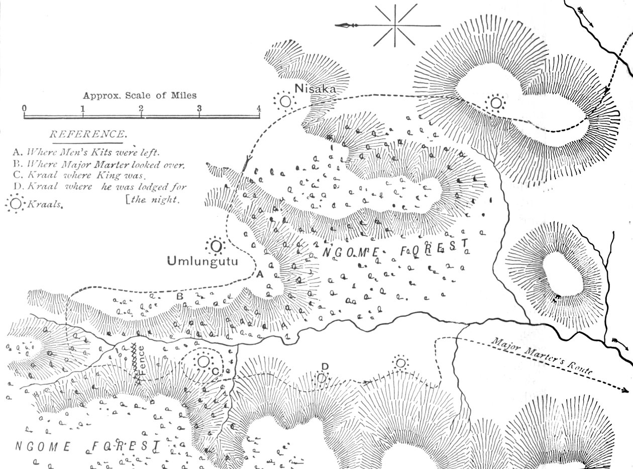 Plan över marken där Cetewayo fångades, c1880 av Unbekannt