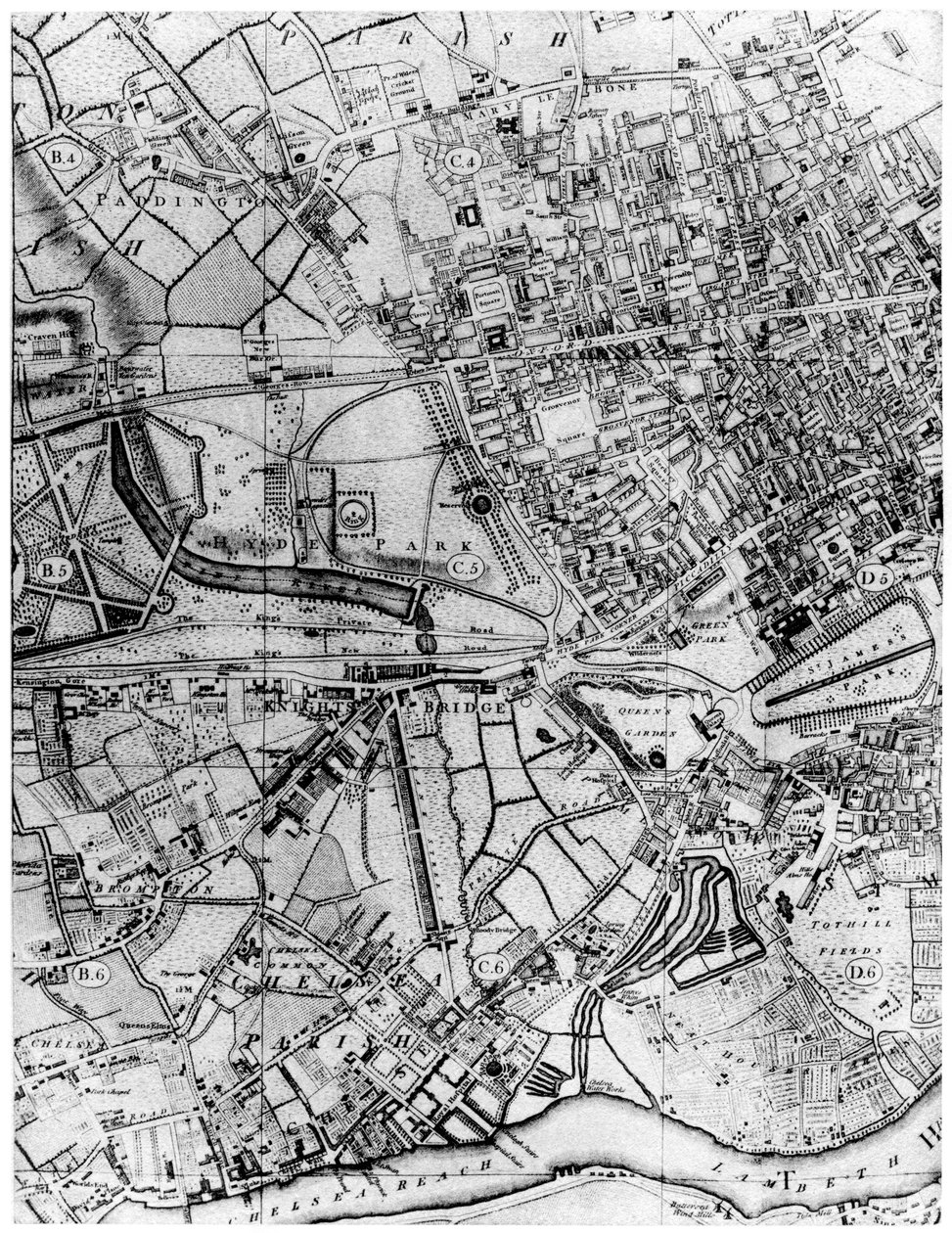 Plan över församlingen St Georges, Hanover Square, London, 1907 av Unbekannt