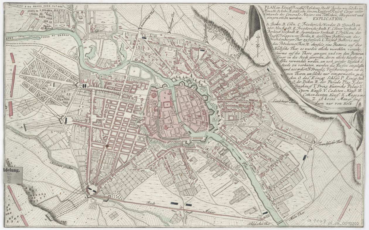 Plan av Berlin 1760 av Unbekannt
