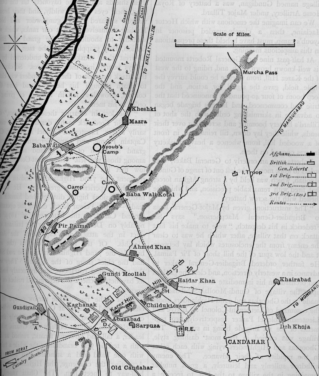 Planer för slaget vid Candahar, 1 september 1880, c1880 av Unbekannt
