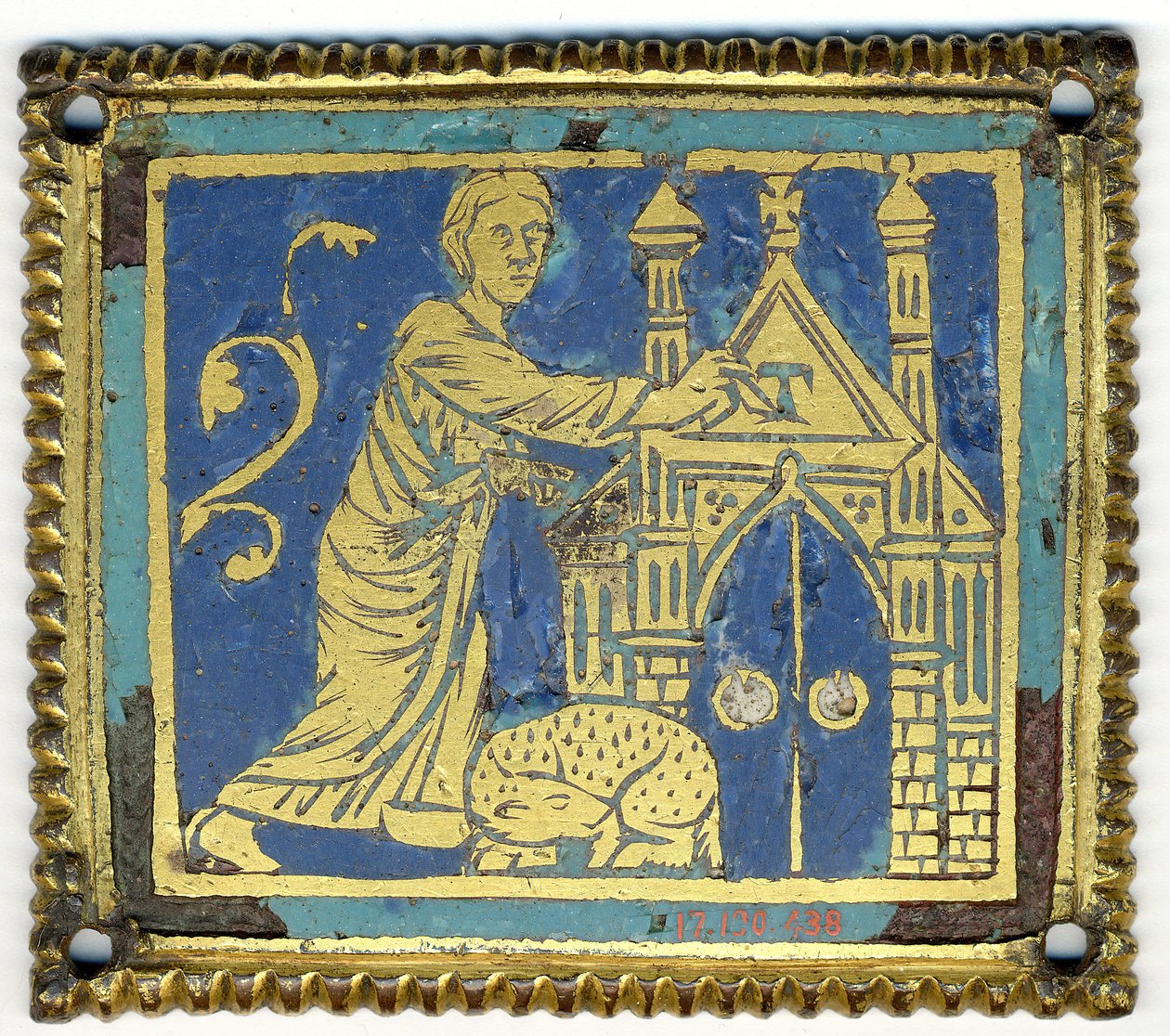 Tavla med märkning av dörren med bokstaven Tau, tysk, ca. 1200. av Unbekannt