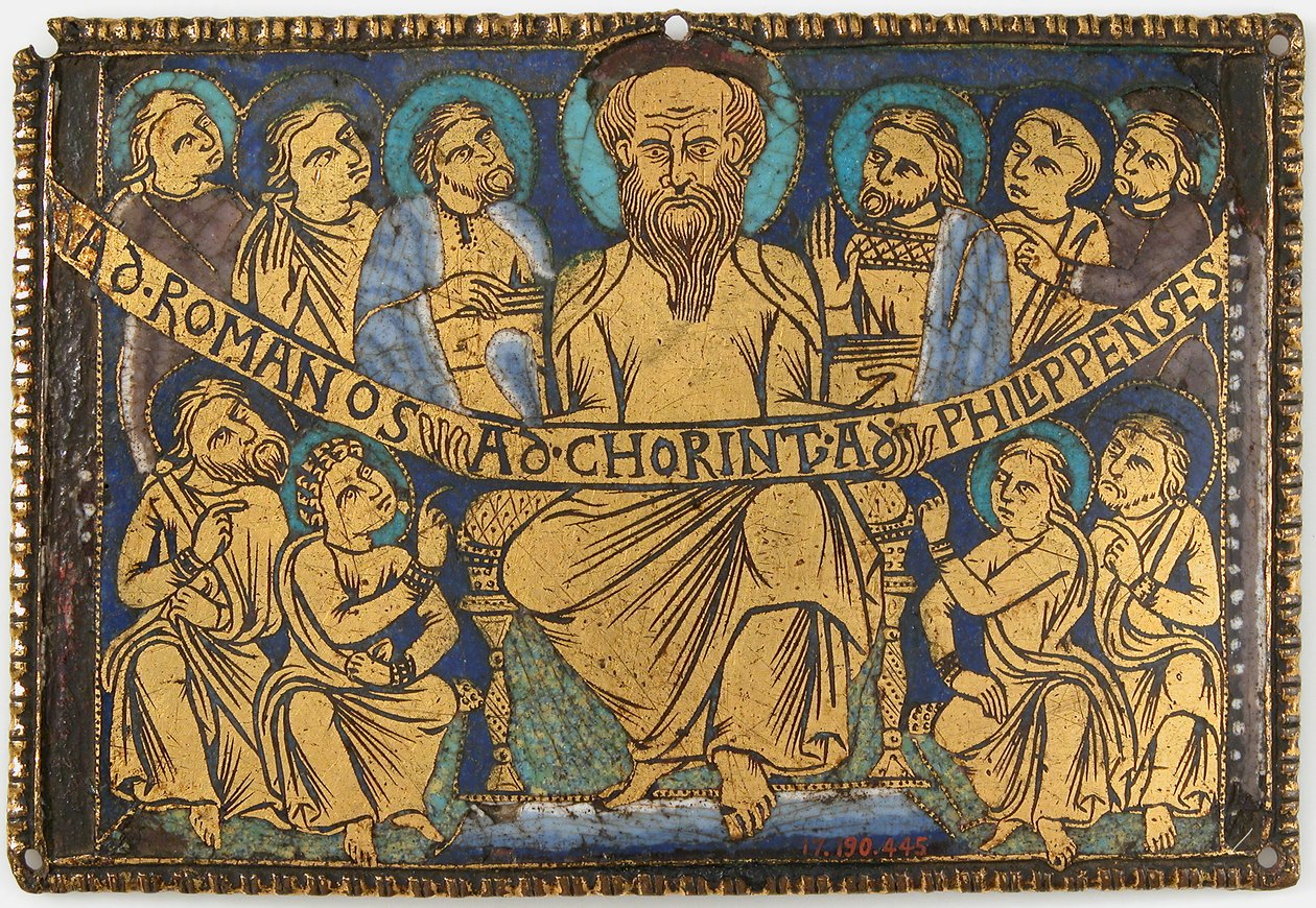 Tavla med Saint Paul och hans lärjungar, brittisk, ca. 1160-80. av Unbekannt