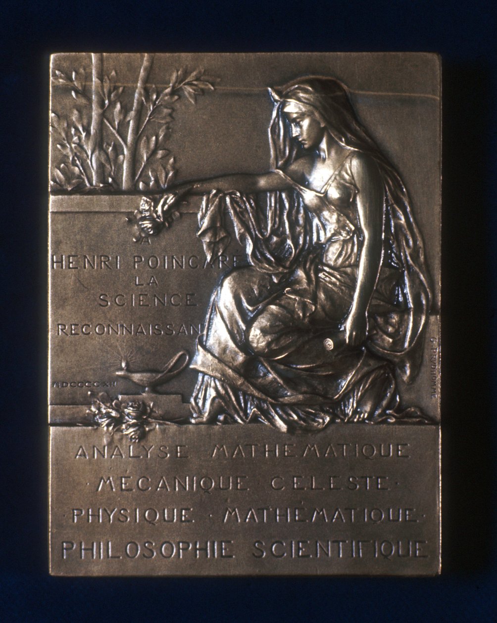 Plaquette till minne av den franske matematikern Henri Poincares död 1912 av Unbekannt