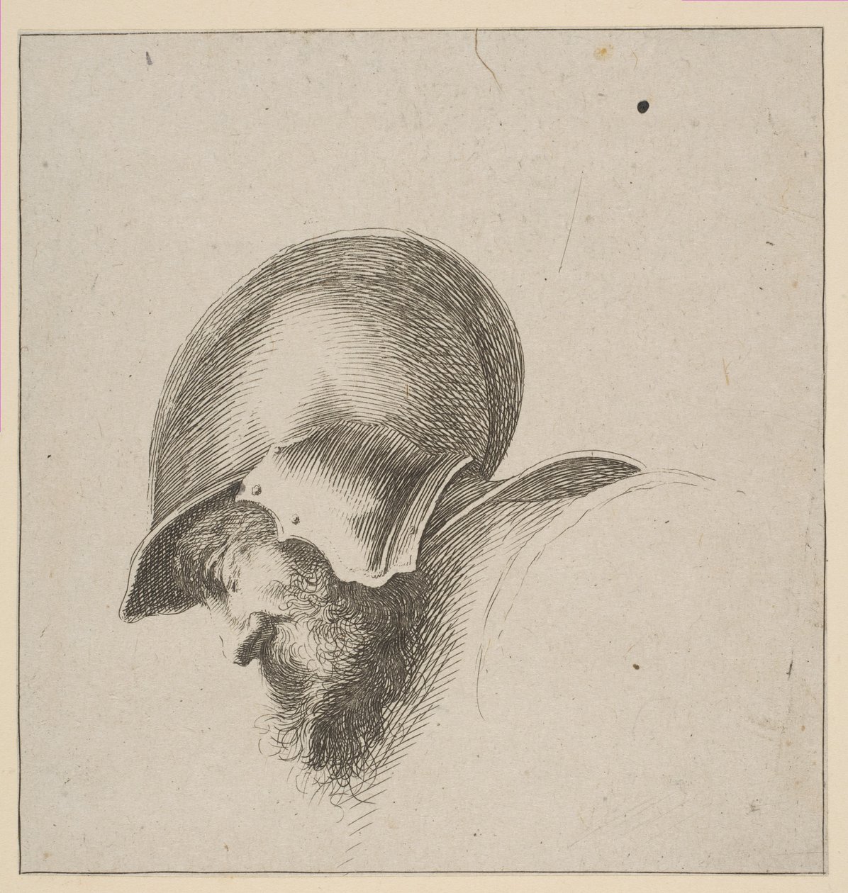 Plåt 10: chef för en soldat, från Drawing Basics I principii del disegno, efter 1641. av Unbekannt