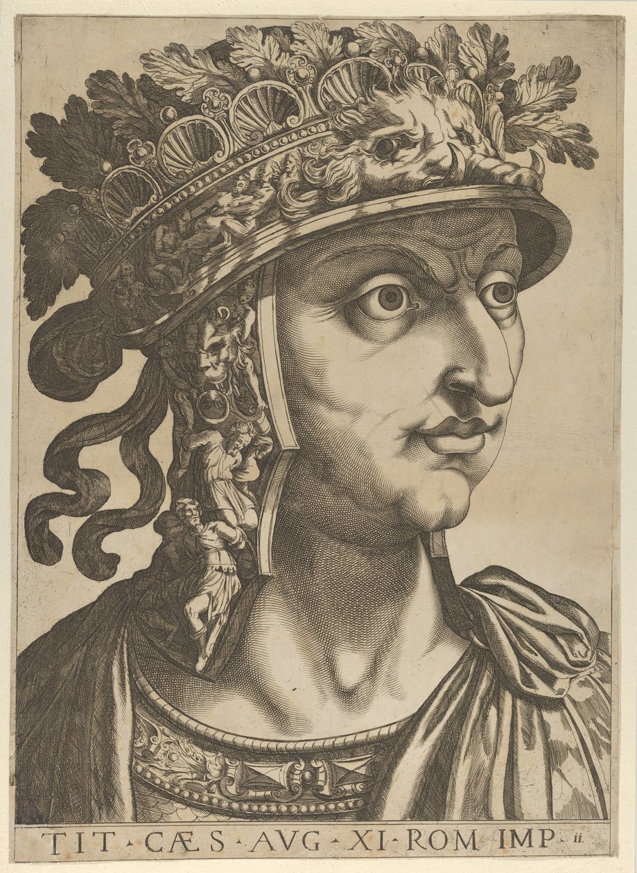 Plåt 11: Titus Vespasianus tittar till höger, från 