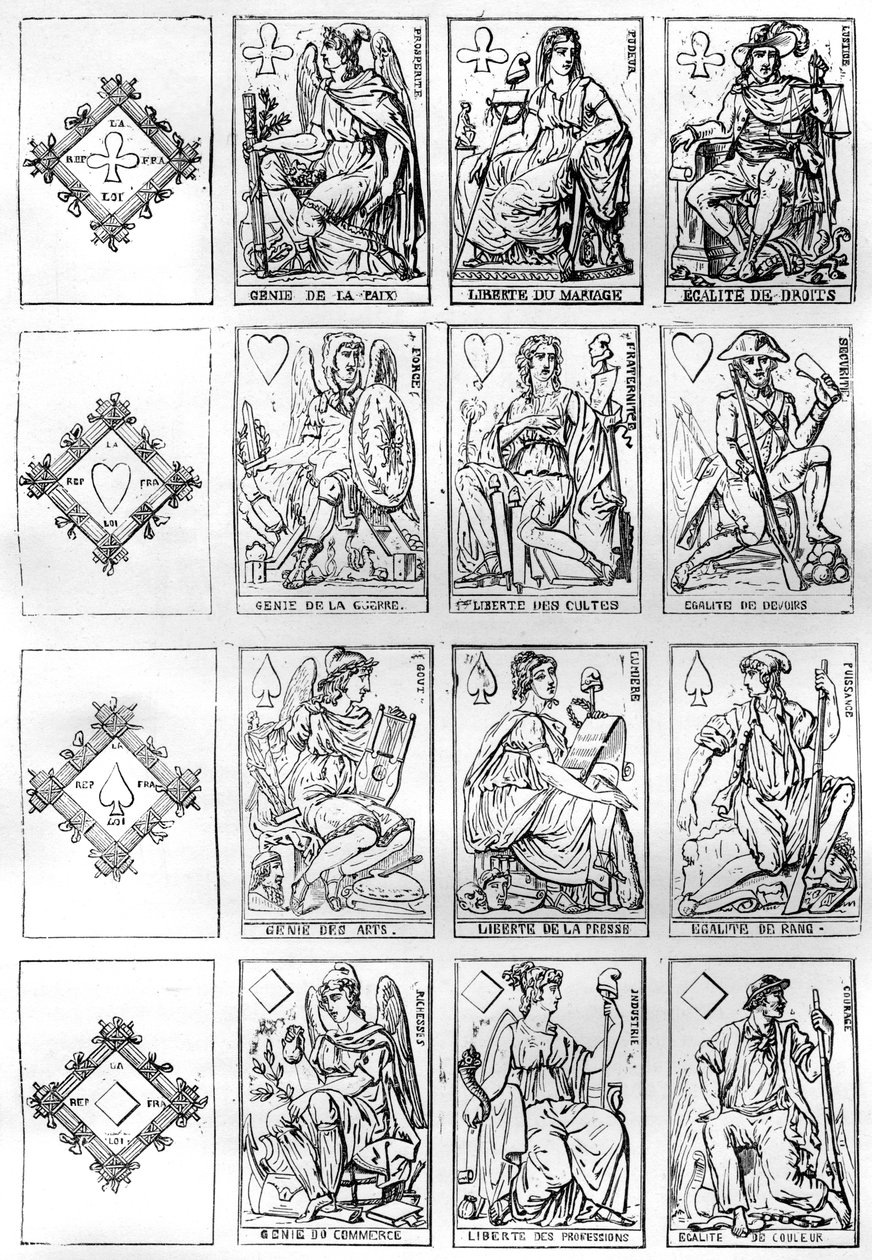 Franska republikens spelkort, 1790 1882-1884 av Unbekannt