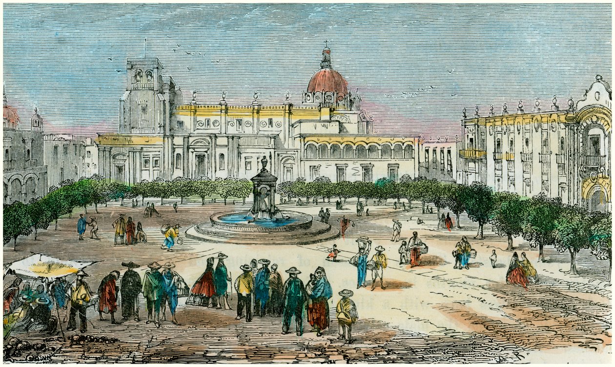 Plaza of Guadalajara, i delstaten Jalisco, Mexiko, c1880 av Unbekannt