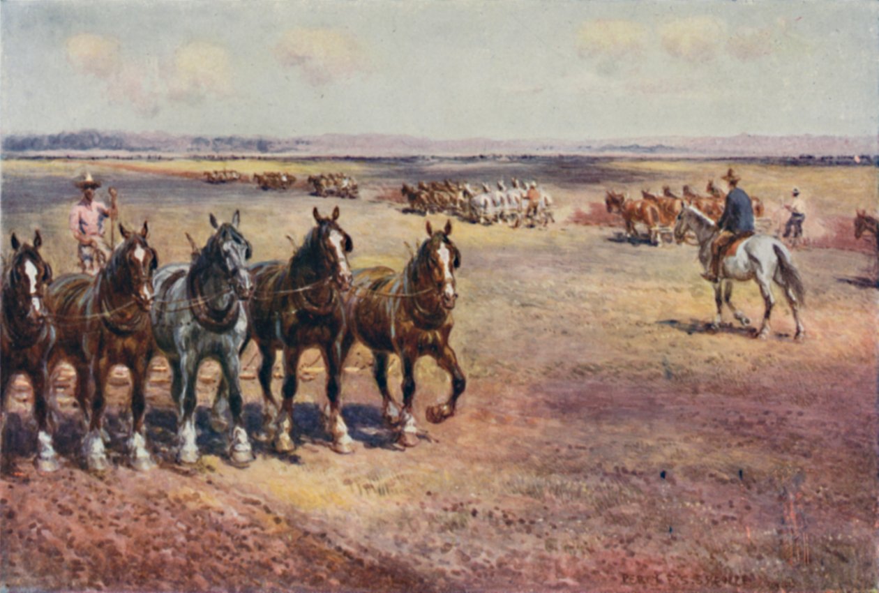 Plöjning i stor skala, 1923. av Unbekannt