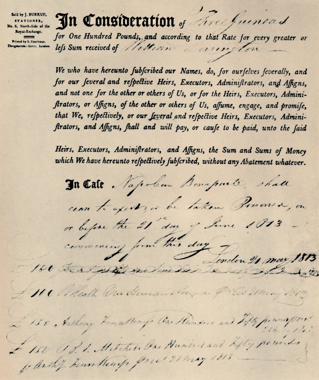 Policy on Life of Napoleon, 1813, 1928 av Unbekannt