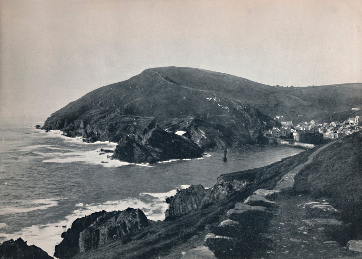 Polperro - Inloppet och byn, 1895 av Unbekannt