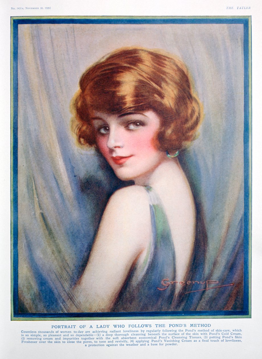 Ponds Cream-annons, 1928 av Unbekannt
