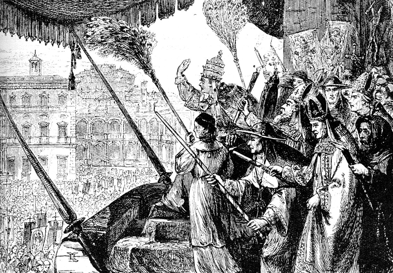 Påven Leo X bannlyser Martin Luther som kättare, Rom, 1521 1909 av Unbekannt
