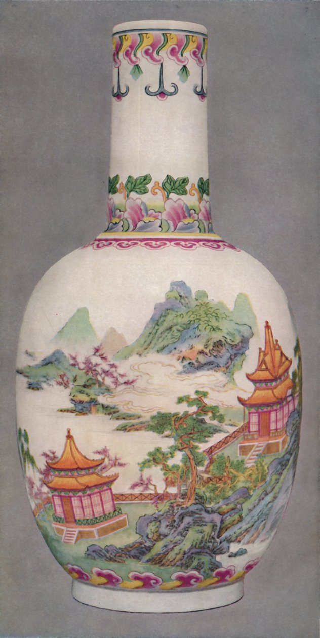 Porslinsflaska i Ku Yueh Hsuan-stil. Chien Long Period, 1736-1796, 1928 av Unbekannt