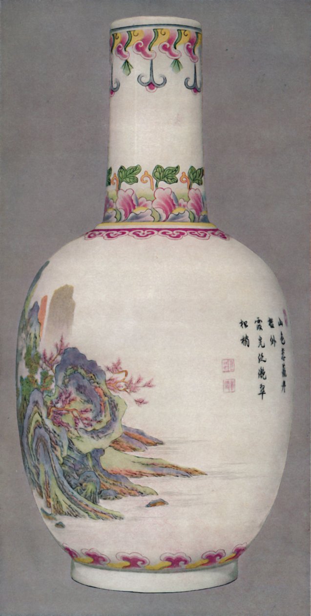 Porslinsflaska i Ku Yueh Hsuan-stil. Chien Long Period, 1736-1796, 1928 av Unbekannt