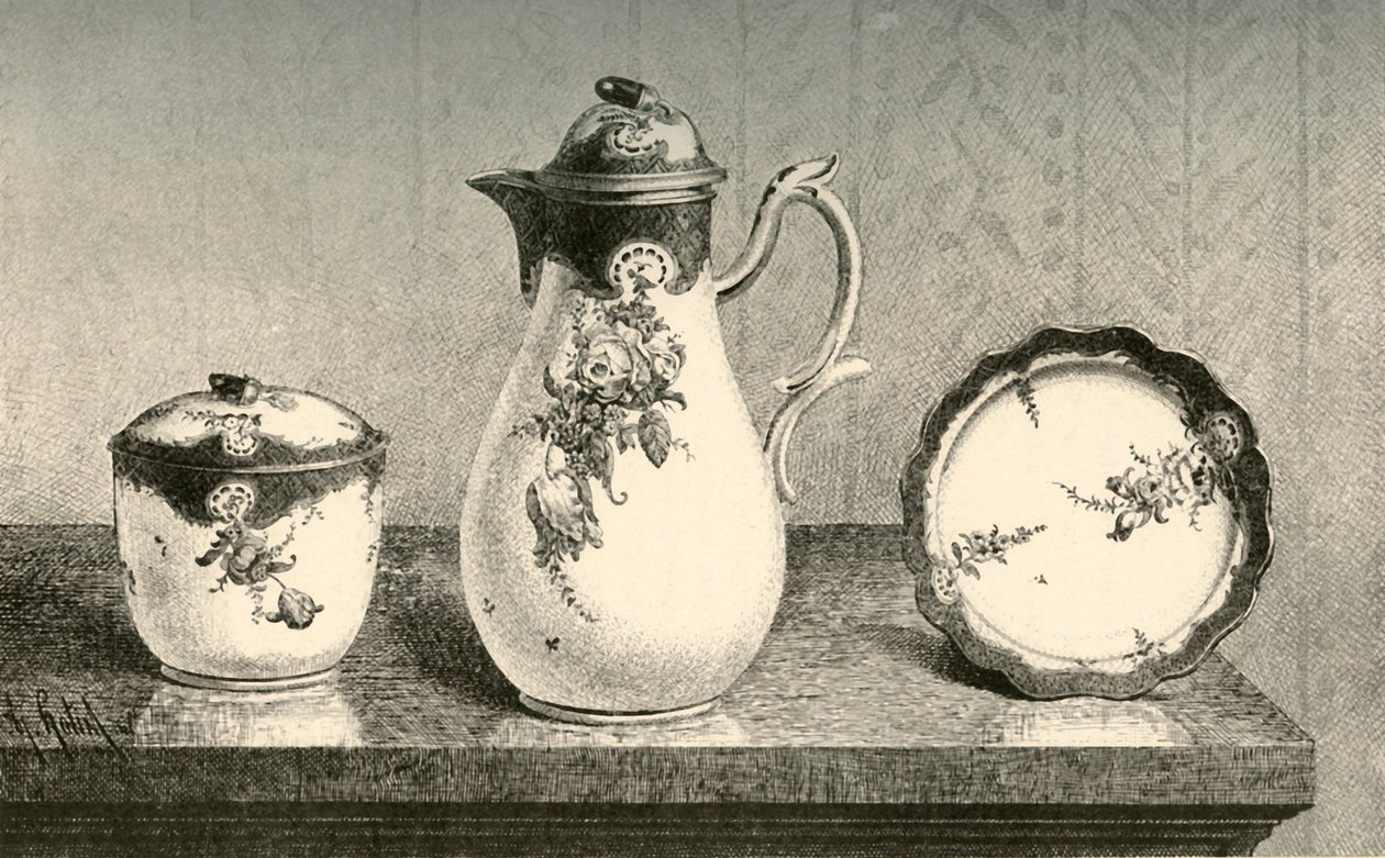 Kaffeservis av porslin, mitten av slutet av 1700-talet, 1903. av Unbekannt