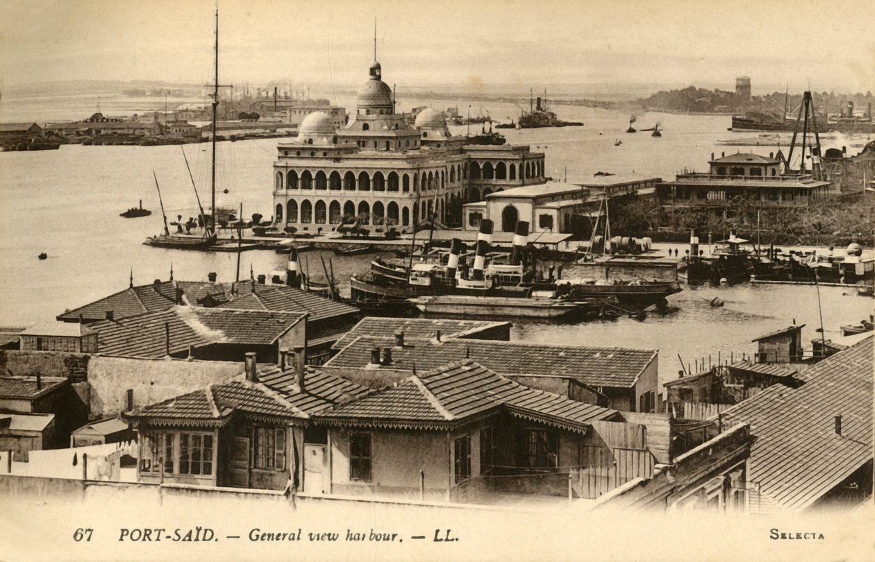 Port-Said. - Översikt över hamnen. - LL., c1918-c1939. av Unbekannt