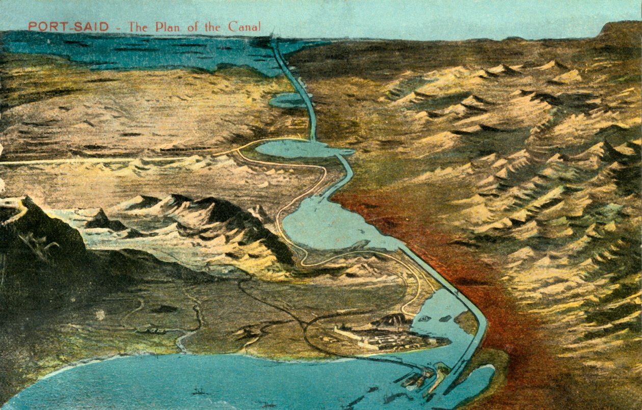 Port-Said - The Plan of the Canal, c1918-c1939. av Unbekannt