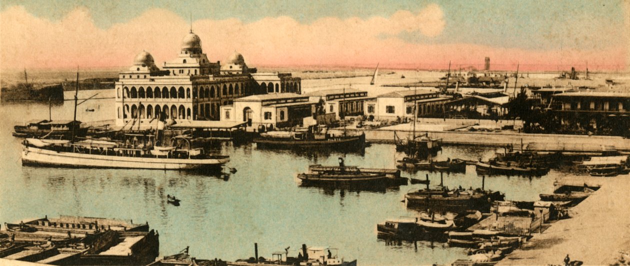 Port Said. - Ingången till kanalen och bolagets kontor, c1918-c1939. av Unbekannt