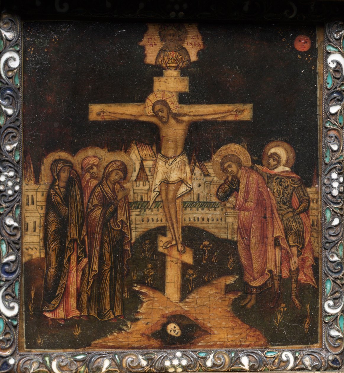 Bärbar triptykikon: Korsfästelsen, 1600-talet. av Unbekannt