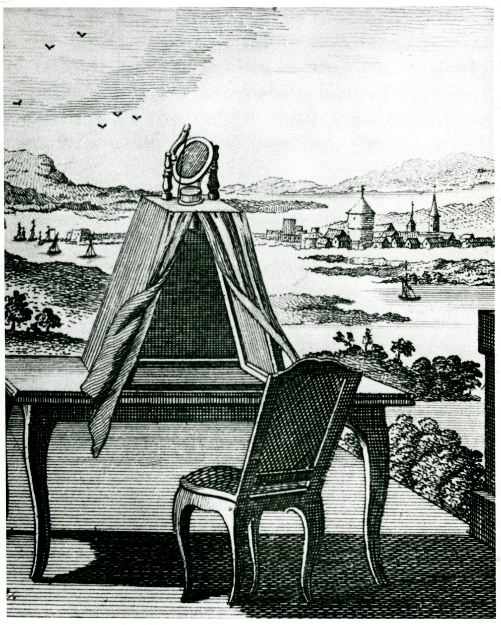 Portabel tält typ av camera obscura, 1764 av Unbekannt