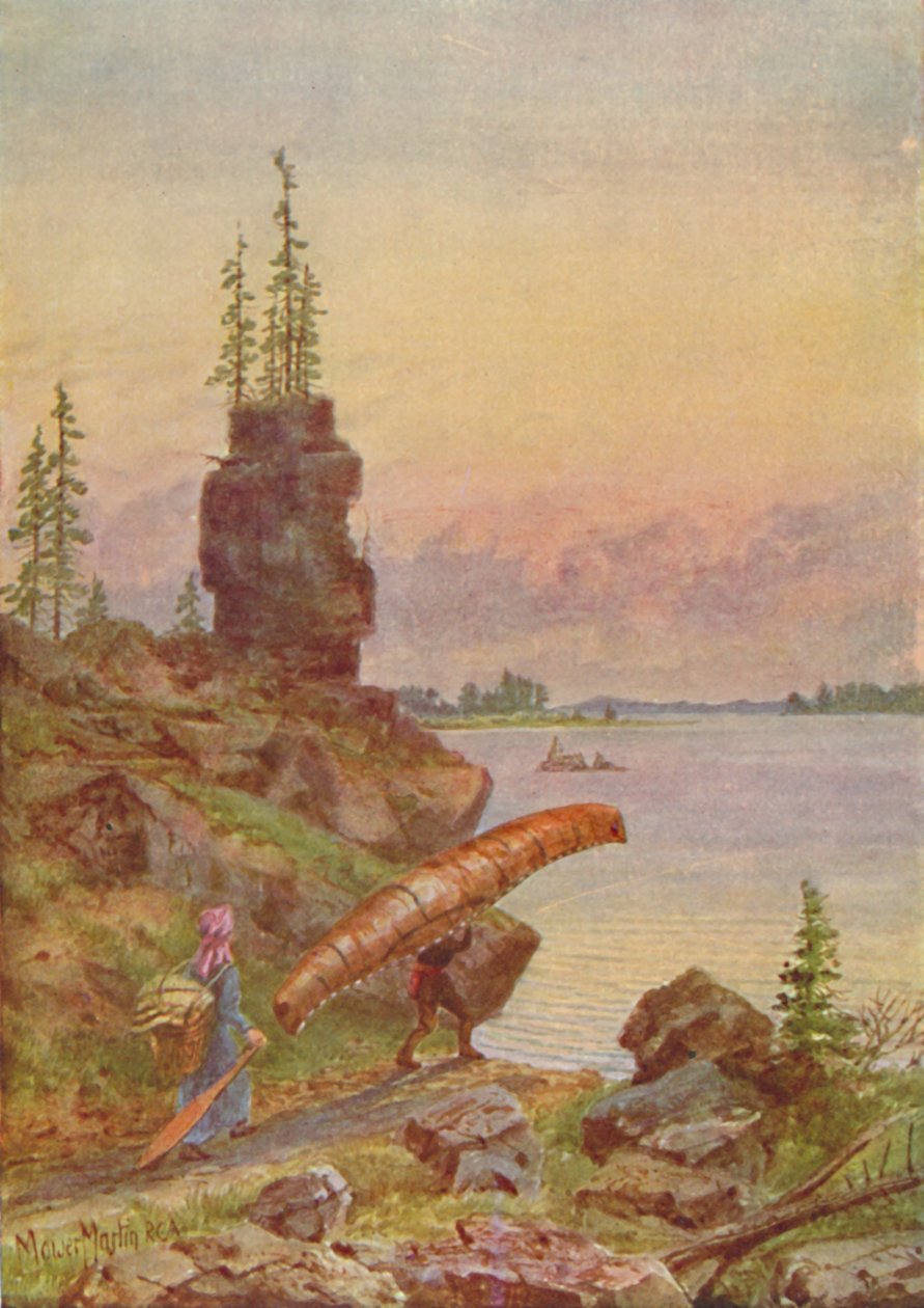 Portage och Björk-Bark Kanot, 1924 av Unbekannt