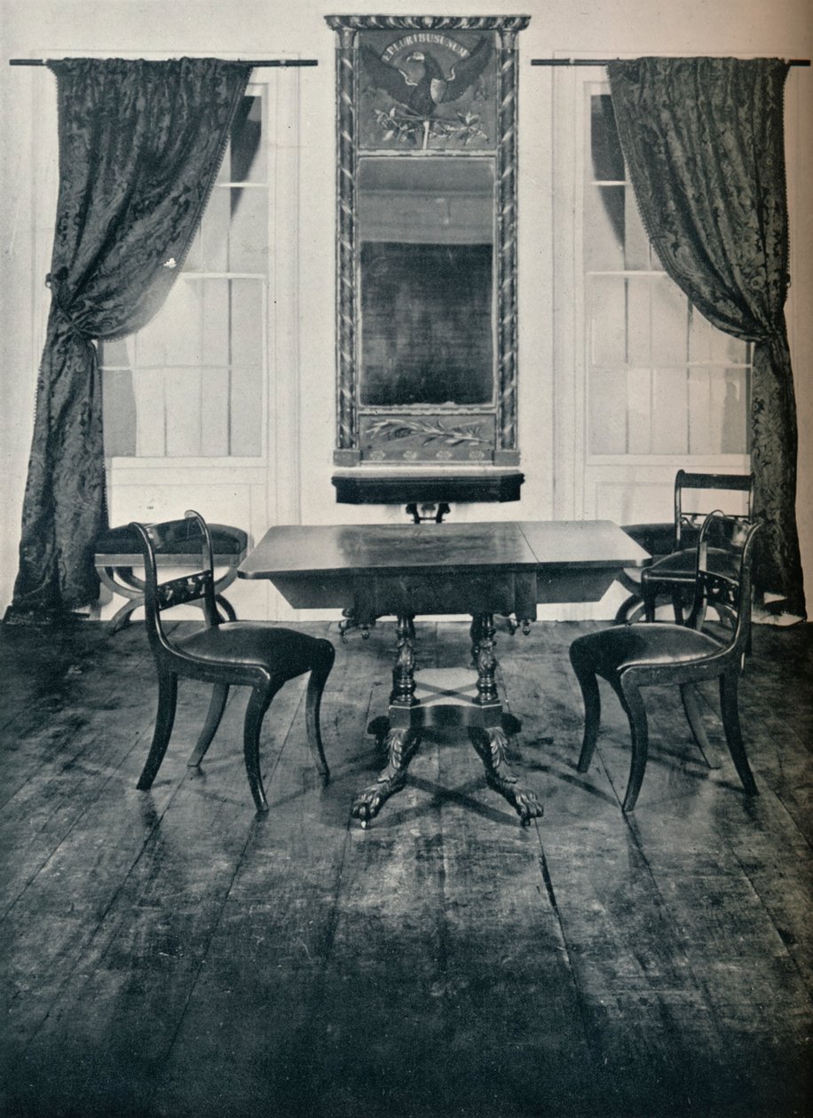 Del av salongen av huset i Irvington, New York, byggt omkring 1820, 1930 av Unbekannt